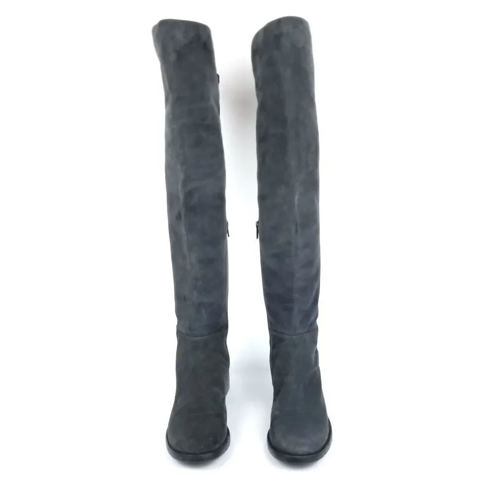 STUART‎ WEITZMAN Slate Gray Suede Leather Tall OTK Over The Knee Boots 6.5